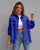 Women's Ripped Shirt Jacket – Casual Polyester Top, S to 2XL