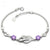 S925 Silver Heart Amethyst Bracelet – Korean Double Heart Jewelry