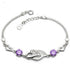 S925 Silver Heart Amethyst Bracelet – Korean Double Heart Jewelry