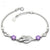 S925 Silver Heart Amethyst Bracelet – Korean Double Heart Jewelry