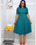 Plus Size Mother’s Pleated Dress | Round Neck, S–3XL