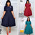 Plus Size Mother’s Pleated Dress | Round Neck, S–3XL