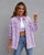 Women's Ripped Shirt Jacket – Casual Polyester Top, S to 2XL