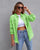 Women's Ripped Shirt Jacket – Casual Polyester Top, S to 2XL