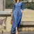Women’s Denim Maxi Dress – Button Down, Long Sleeve, S–5XL