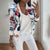 Women’s Zip-Up Botanical Print Jacket | Round Neck, Long Sleeve S–2XL