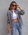 Women's Ripped Shirt Jacket – Casual Polyester Top, S to 2XL