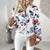 Women’s Zip-Up Botanical Print Jacket | Round Neck, Long Sleeve S–2XL