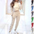 Women’s Stand Collar Pullover Sports Set | Crop Top + Pants S–3XL