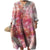 Printed Plus Size Linen Dress - Long Sleeve Loose Fit (2XS-5XL)