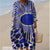 Printed Plus Size Linen Dress - Long Sleeve Loose Fit (2XS-5XL)