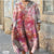 Printed Plus Size Linen Dress - Long Sleeve Loose Fit (2XS-5XL)