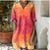 Printed Plus Size Linen Dress - Long Sleeve Loose Fit (2XS-5XL)