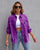 Women's Ripped Shirt Jacket – Casual Polyester Top, S to 2XL