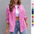 Women's Ripped Shirt Jacket – Casual Polyester Top, S to 2XL