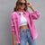 Women's Ripped Shirt Jacket – Casual Polyester Top, S to 2XL