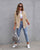 Women's Ripped Shirt Jacket – Casual Polyester Top, S to 2XL