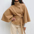 Women’s High Neck Batwing Winter Coat – Belted Trench S–2XL