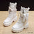 Women’s Platform Martin Boots – Padded, Height Boost, Mid-Calf