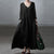 Fashion Long Sleeve V-Neck Cotton Dress | Loose Casual Women’s S-5XL
