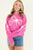 Bright Pink Sweater – Flower Bow Detail, Ribbed Trim, Casual Fit