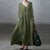 Fashion Long Sleeve V-Neck Cotton Dress | Loose Casual Women’s S-5XL
