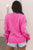 Bright Pink Sweater – Flower Bow Detail, Ribbed Trim, Casual Fit